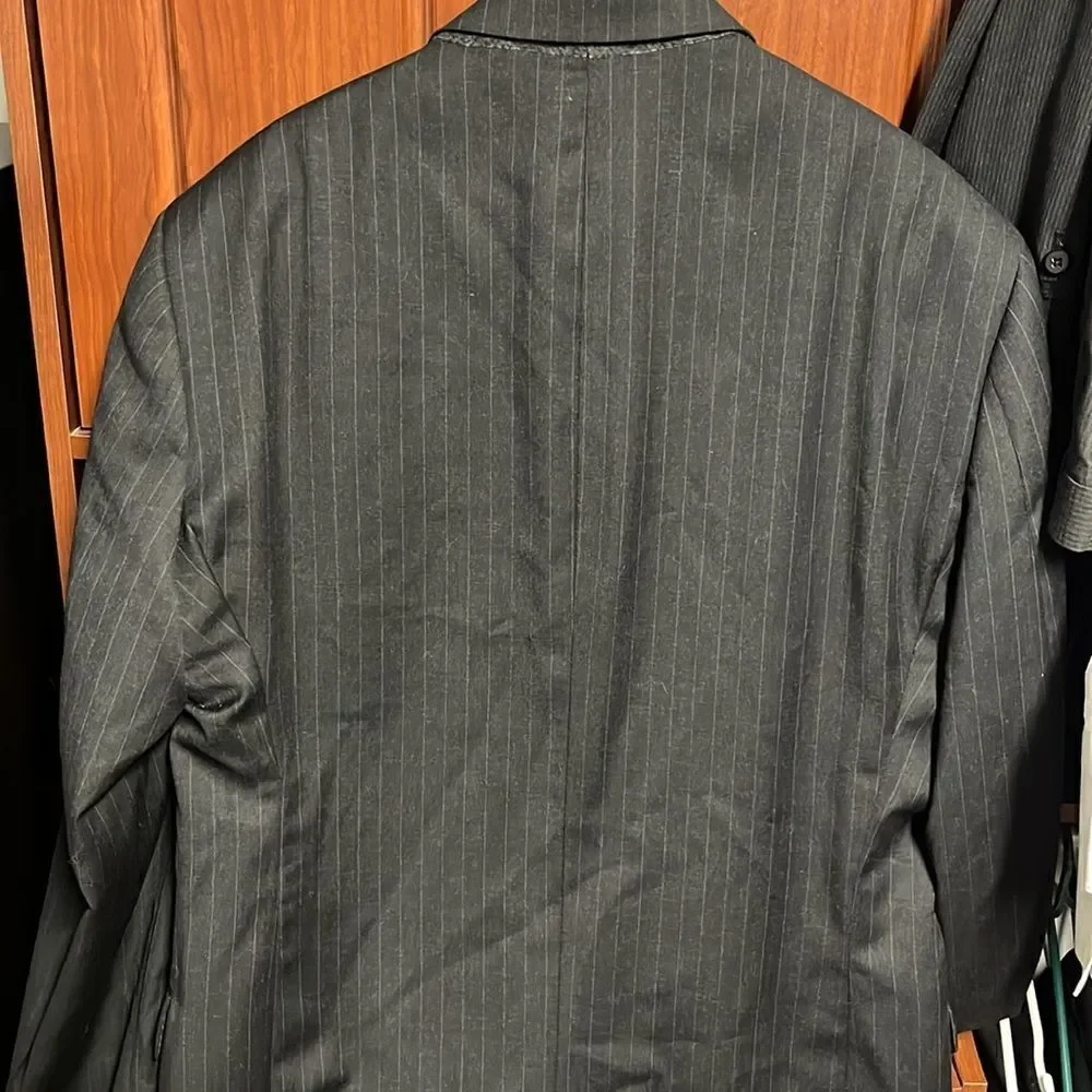 Black pinstripe suit